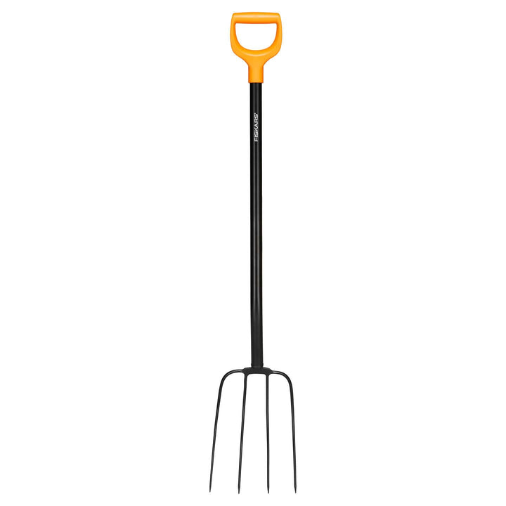 Fiskars Kompostgabel mit 4 Zinken, Länge: 126 cm, Qualitätsstahl-Zinken/Glasfaserverstärkter Kunstst