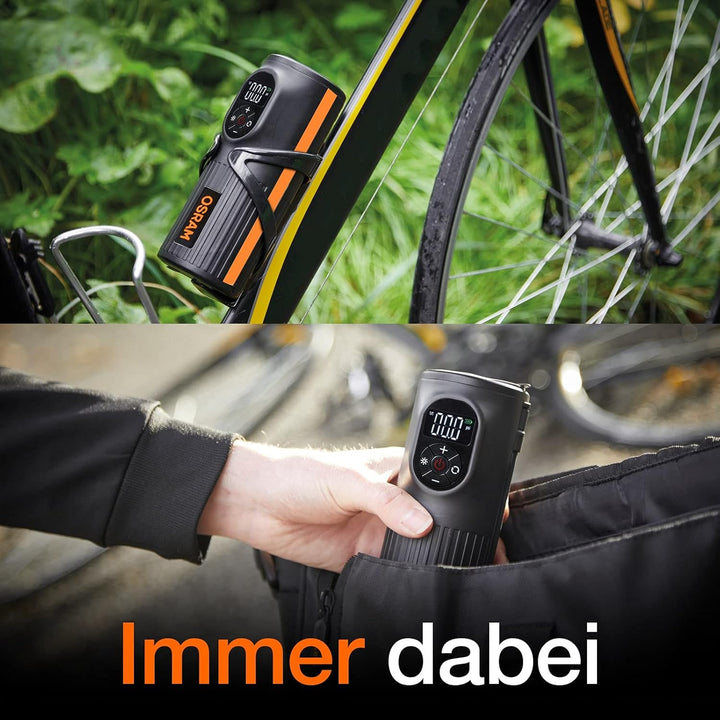 OSRAM TYREinflate 2000, kompakte wiederaufladbare Reifenpumpe mit LED Licht, tragbarer Kompressor fü