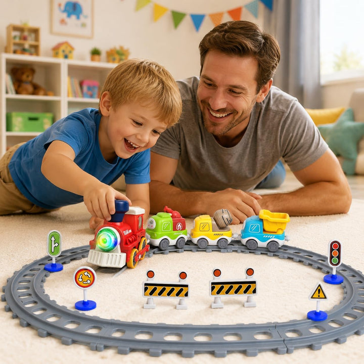 Elektrisches Zugspielset Elektrischer Zug Set Spielzeug mit Schienen,Elektrisches Eisenbahn Spielset