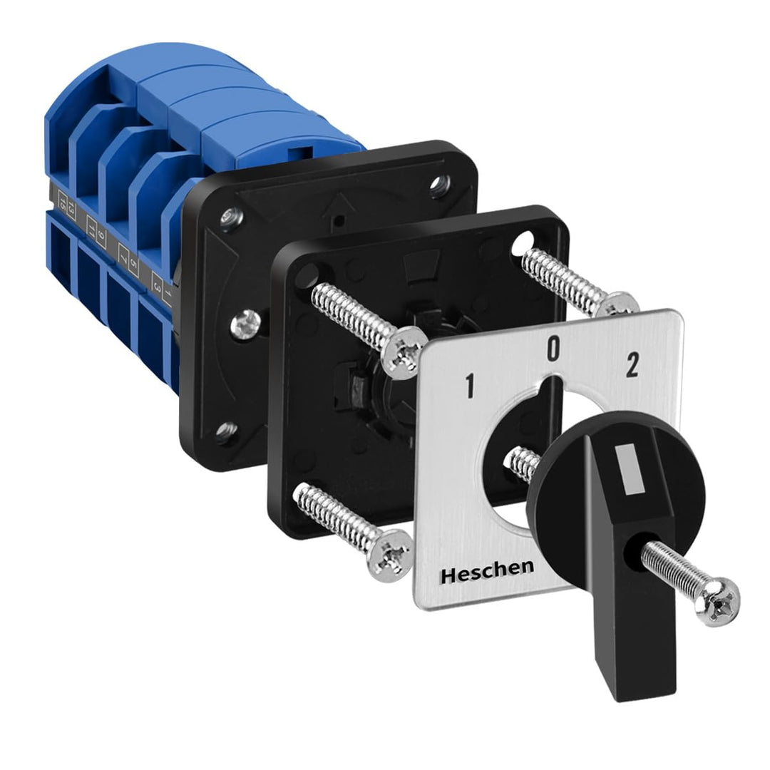 Heschen Universal Drehschalter SZW26-63/D404.4 660V 63A ON-OFF-ON 3 Positionen 4 Phasen 4NO+4NC 16 K