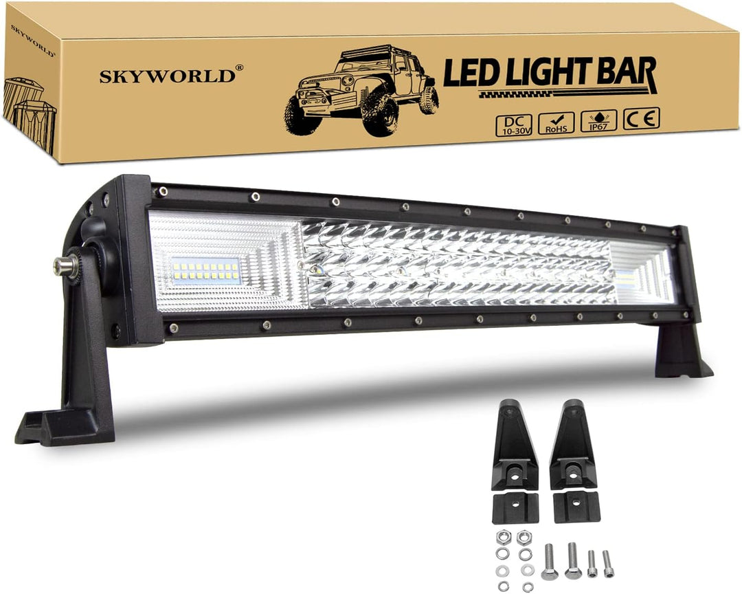 SKYWORLD Gebogen LED Arbeitsscheinwerfer Bar, 22 Zoll 55.8cm 270W Scheinwerfer Flutlicht Combo Offro