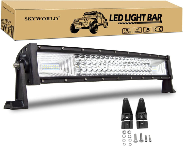 SKYWORLD Gebogen LED Arbeitsscheinwerfer Bar, 22 Zoll 55.8cm 270W Scheinwerfer Flutlicht Combo Offro
