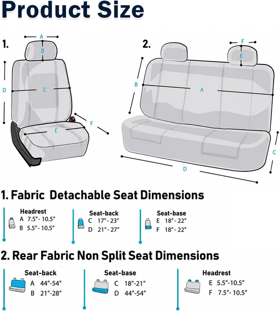 Autositzbezüge 5-Sitzer-Komplettset, Sitzbezüge Auto mit Kopfstützen, Schutz für den Fahrzeuginnenra