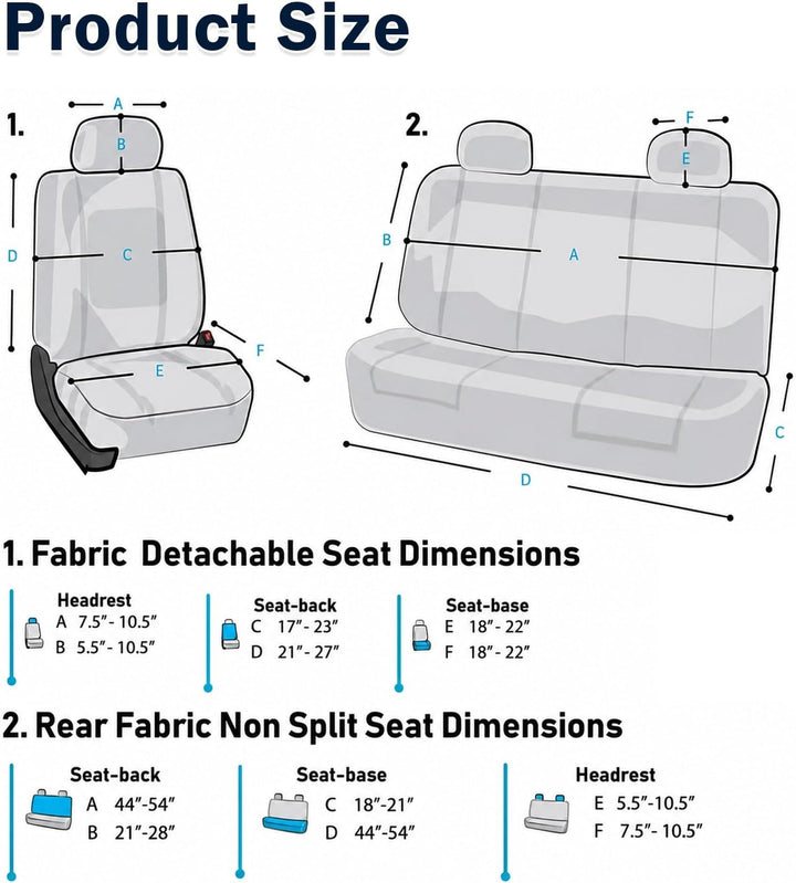 Autositzbezüge 5-Sitzer-Komplettset, Sitzbezüge Auto mit Kopfstützen, Schutz für den Fahrzeuginnenra