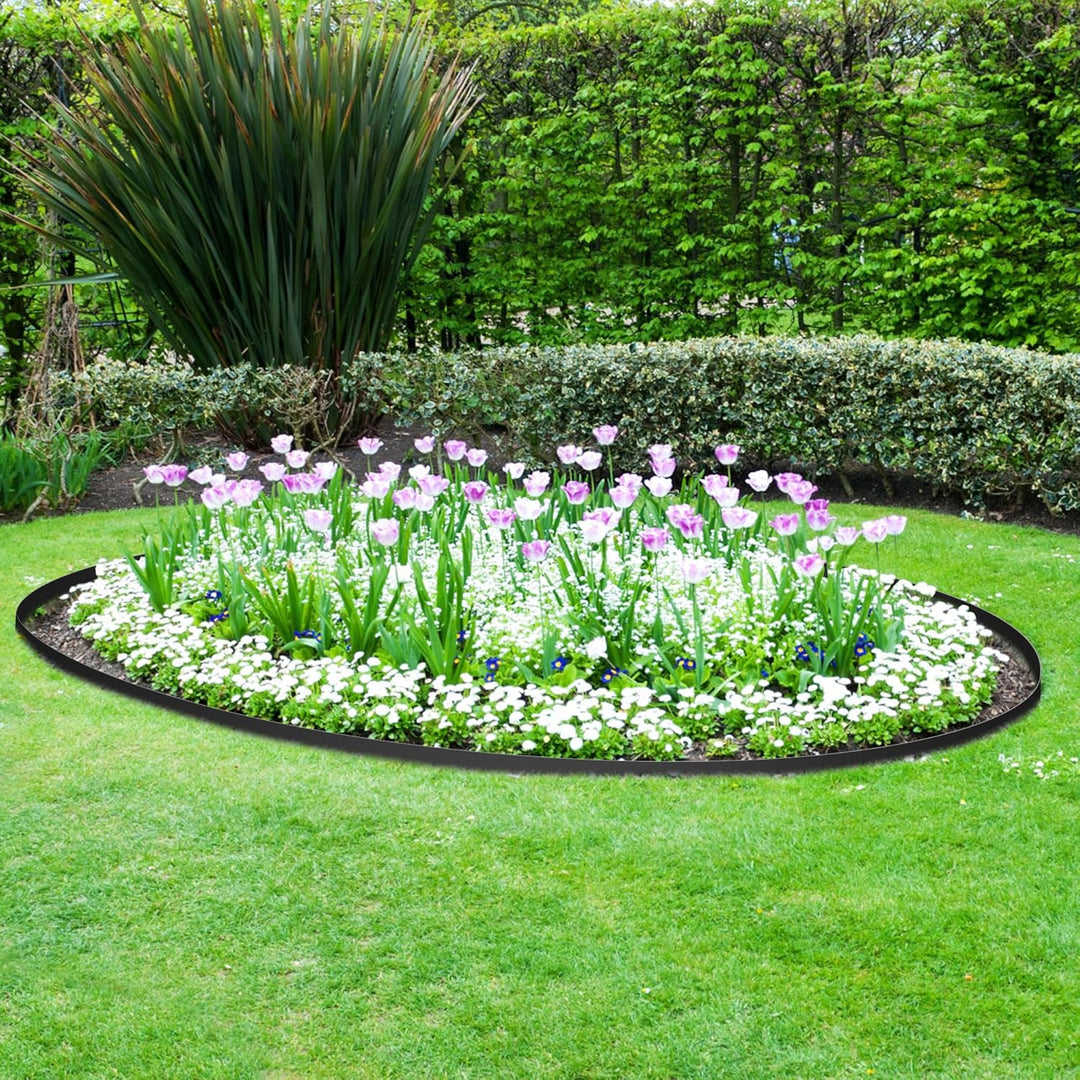 Flexible Rasenkante aus Kunststoff, 30 m (3 x 10 m), 4 cm hohe Landschaftskante, einfache Installati