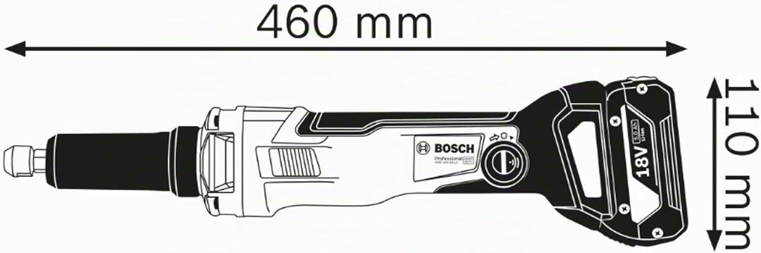 Bosch Professional 18V System Akku Geradschleifer GGS 18V-23 LC (Leerlaufdrehzahl 23.000 min-1, Conn