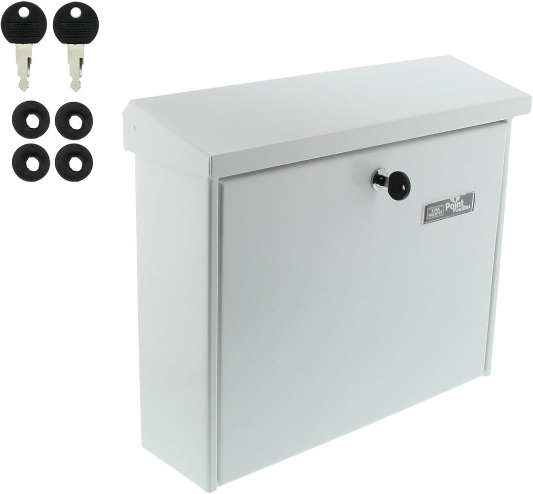 Burg Wächter Journal 5867 W, Weiss, 320 x 377 x 115 mm Weiss Briefkasten, Weiss Briefkasten