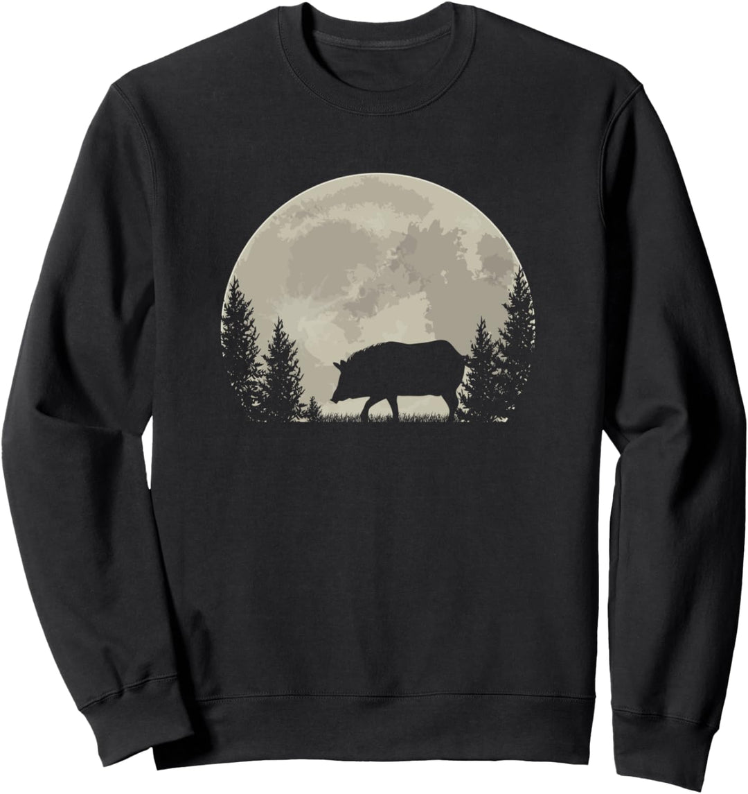 Wildschwein Vollmond Heil Reh Hunter Weidmannsheil Hunt Sweatshirt