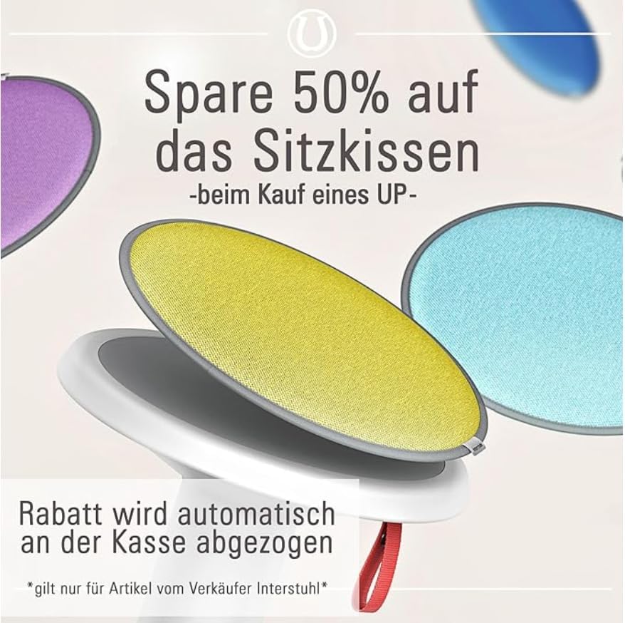 Interstuhl UPis1 - ergonomischer Sitzhocker mit Schwingeffekt - höhenverstellbar - Hocker mit rutsch