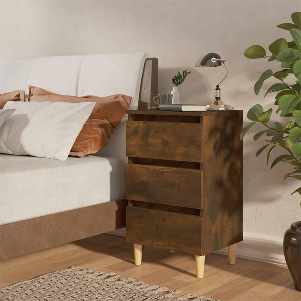 FIRBNUS Bedside Table Nachtkonsole Beistelltisch mit Stauraum Night Stand Nachttisch mit Massivholz-