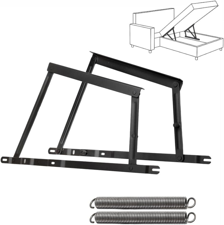 Springaufbeschlag 550N – Klappmechanismus für Bettkasten, Sofa & Truhen – Möbelscharnier mit Feder f