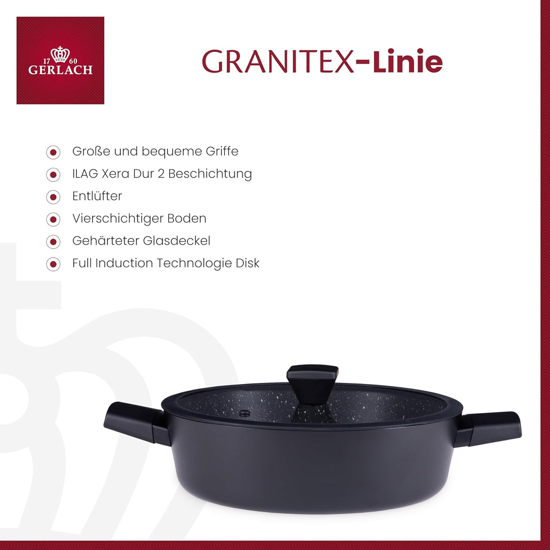 Gerlach Granitex Topf Kochtopf Keramik Beschichtet Induktionsgeeignet Kochtöpfe Für Elektro Gas Kera