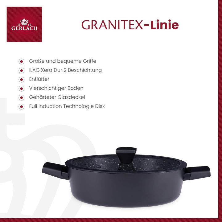 Gerlach Granitex Topf Kochtopf Keramik Beschichtet Induktionsgeeignet Kochtöpfe Für Elektro Gas Kera