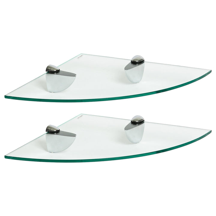 Harbour Housewares 2X Klar 30cm Schwebende Eckregale aus Glas - Badezimmer Dusche Küche Regale Lager