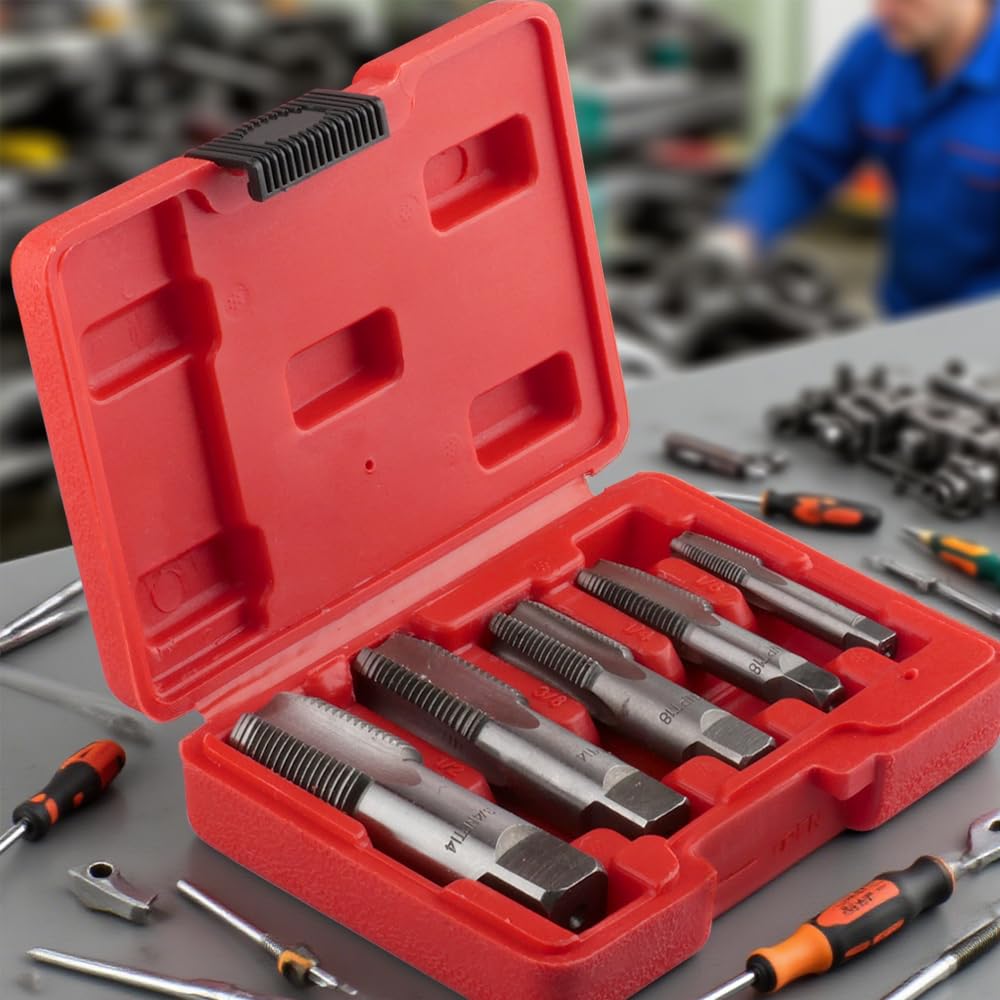 5 Stück NPT Rohrgewindebohrer Set, 3/10.2 cm, 1/5.1 cm, 3/20.3 cm, 1/10.2 cm, 1/20.3 cm NPT Gewindeb