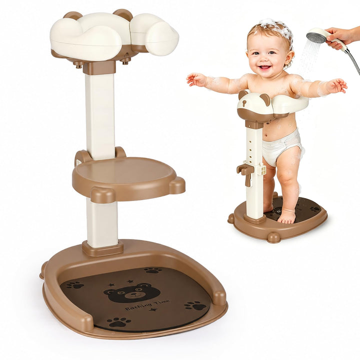 Baby Dusche Ständer Höhenverstellbar, Duschhilfe für Kinder 6-36 Monate | BPA-freier Baby Badestände