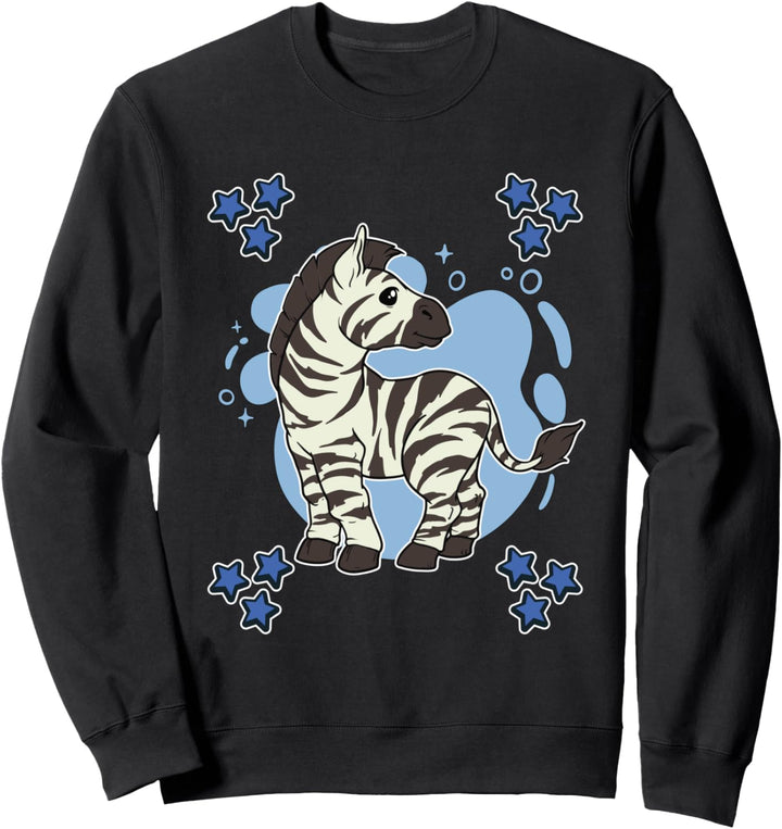 Herren Zebra Zeichnung Sterne Jungen Zebra Sweatshirt