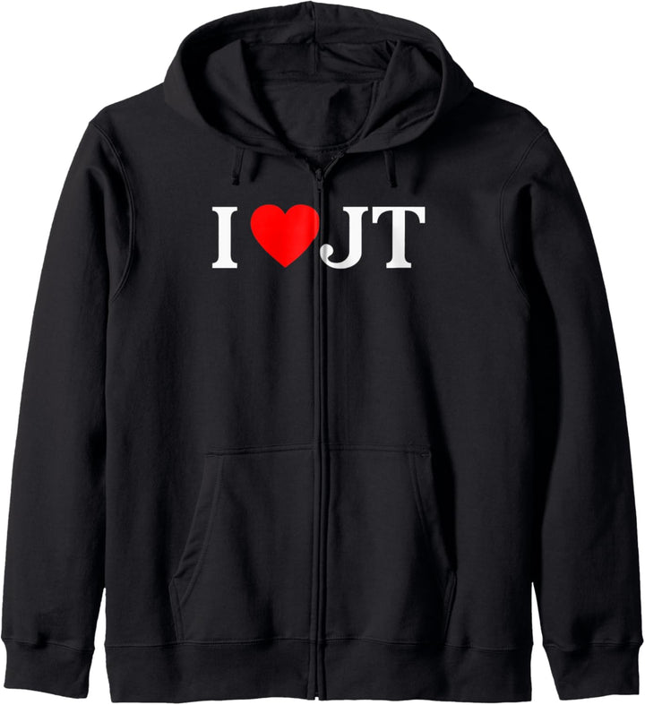 I Love JT Heart Funny JT Gift Kapuzenjacke