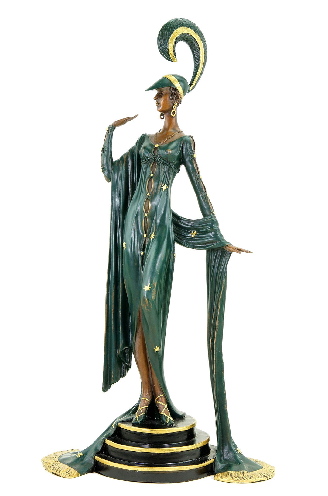 Art Deco Bronze - Tänzerin von Ferdinand Preiss - Französische Revuetänzerin - Bronzestatue - Zwanzi