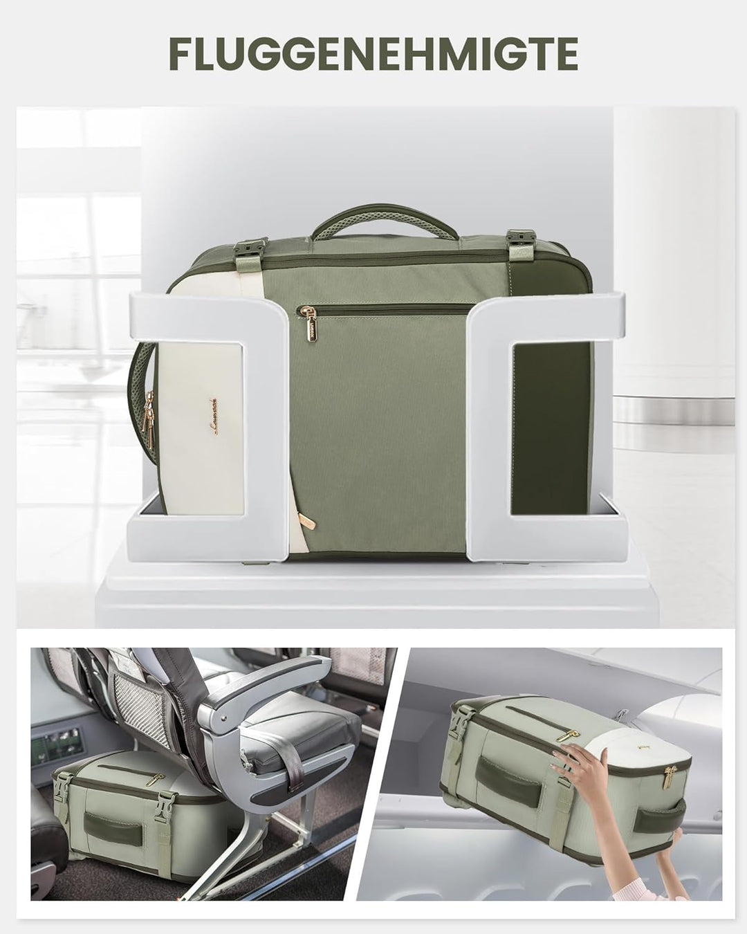 LOVEVOOK Handgepäck Rucksack 40L, 17.3 Zoll Gross Reiserucksack für Damen | Erweiterbares Design, Ru