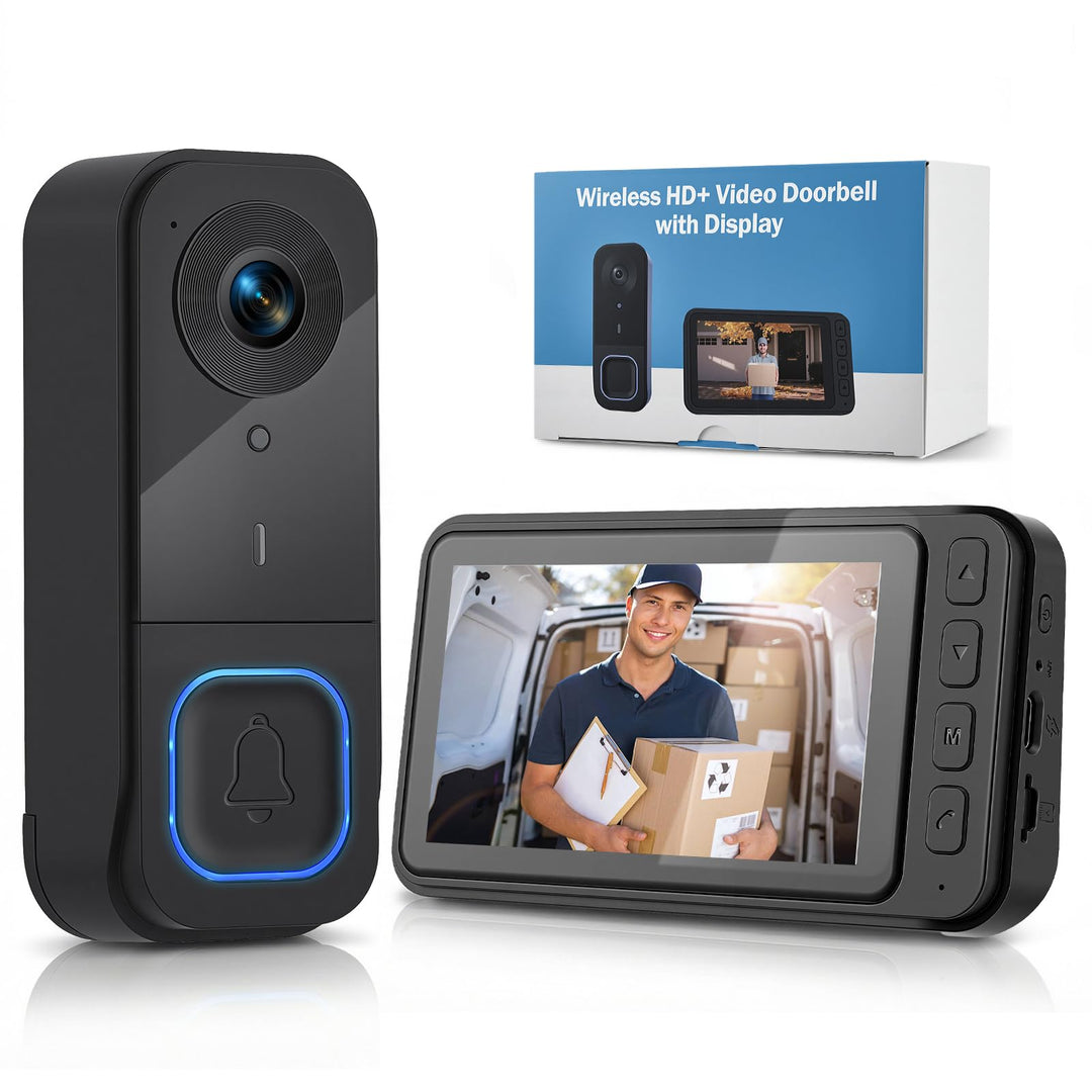 Wireless Video Türklingel mit 4,5" IPS Display & Kamera - 120° Weitwinkel, 2-Wege Audio, Infrarot Na