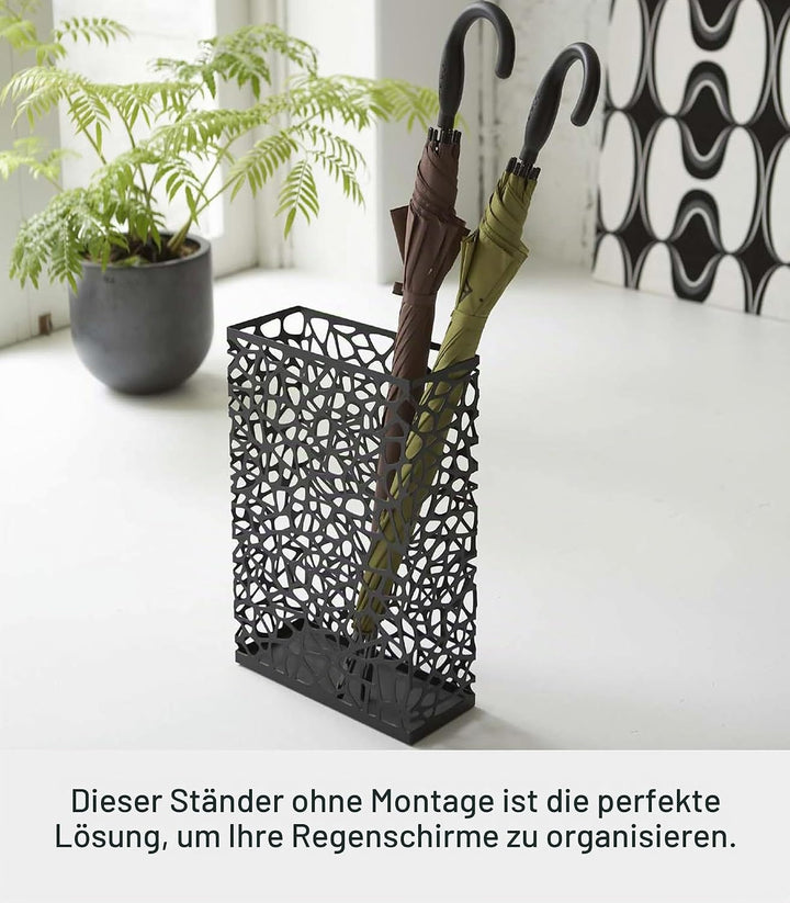 YAMAZAKII Schirmständer, Stahl, Schwarz, L, Schwarz