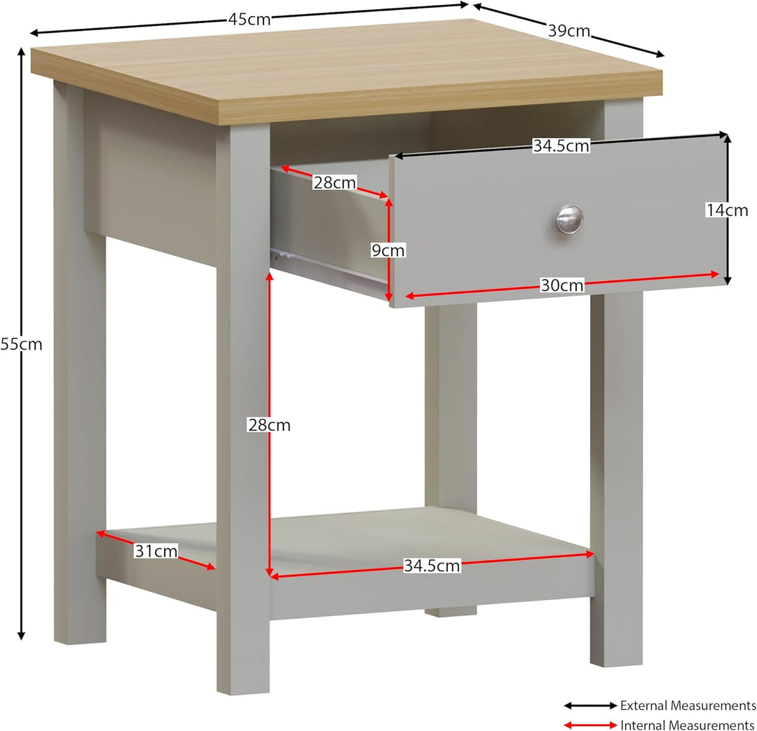 Vida Designs Schubladenboxen, MDF, Spanplatte und Melaminfurnier, Grau, Standard, Grau