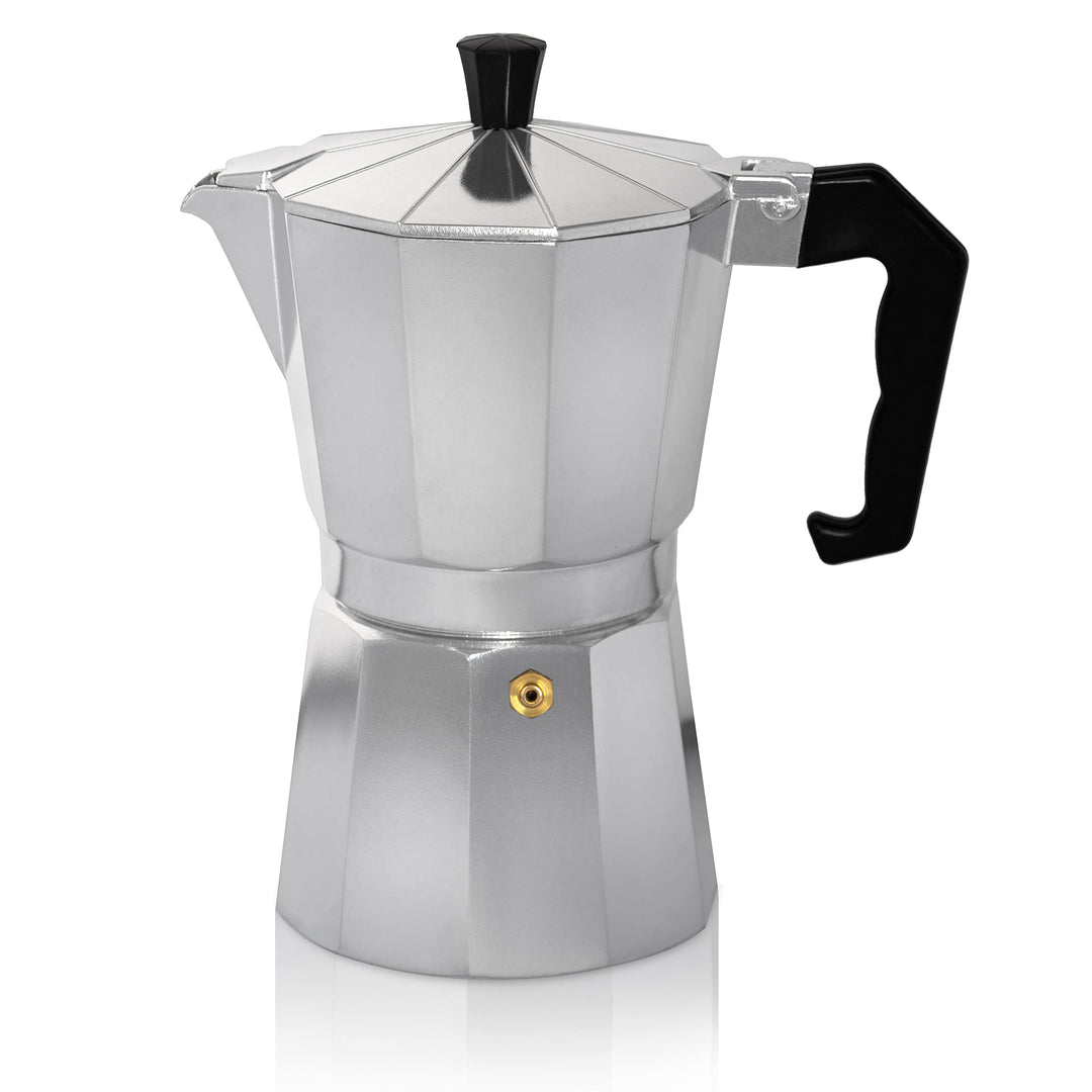 KRÜGER Aluminium-Espressokocher mit Silikon-Dichtring für 12 Tassen - schnelle und einfache Espresso