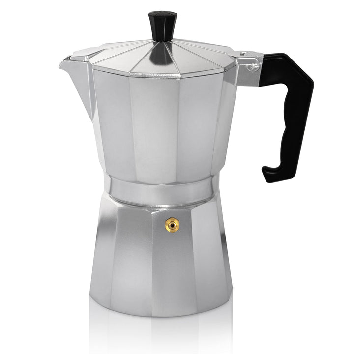 KRÜGER Aluminium-Espressokocher mit Silikon-Dichtring für 12 Tassen - schnelle und einfache Espresso