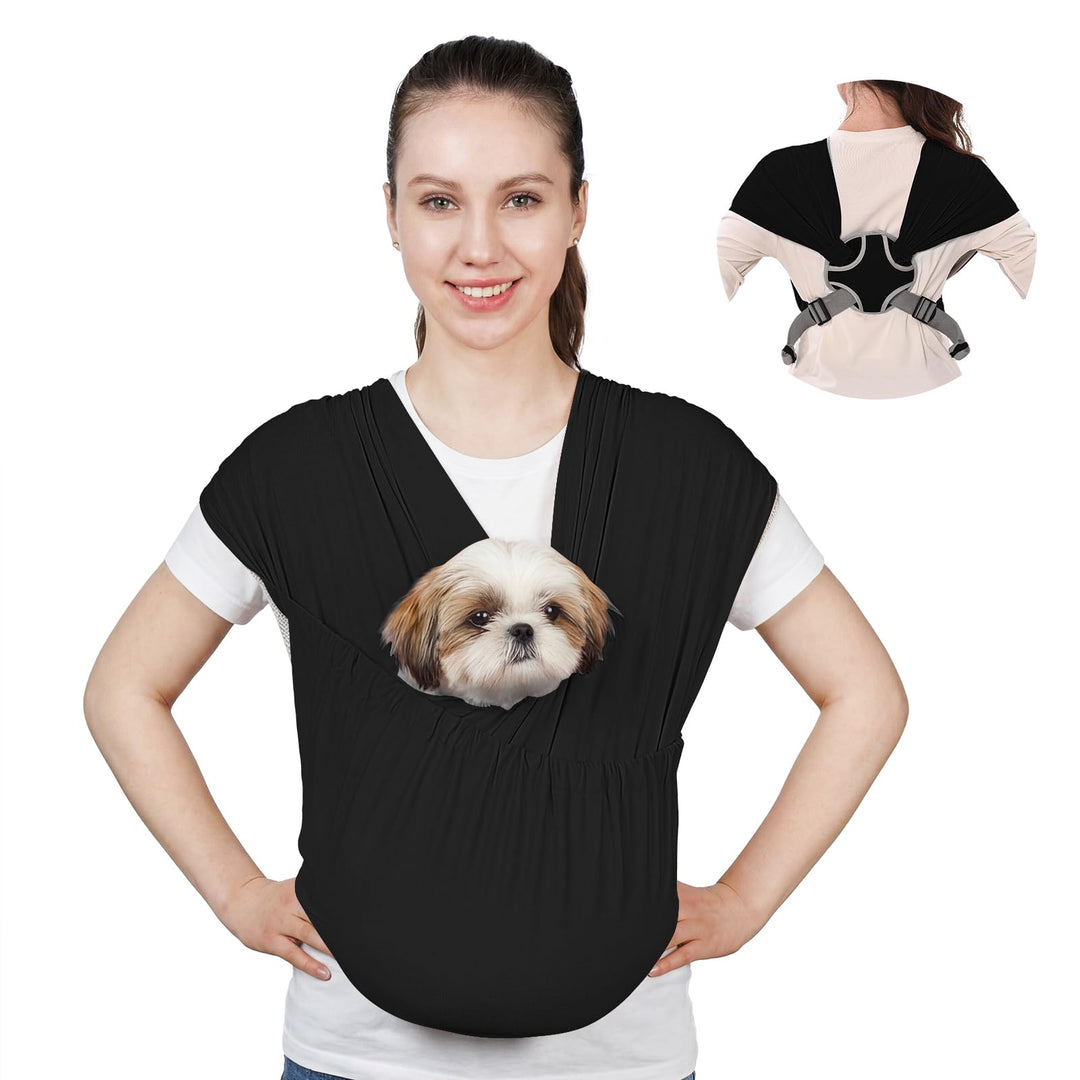 Supet hundetasche für kleine Hunde, freihändig verstellbare doppelt breite Hundetragetasche, entlast