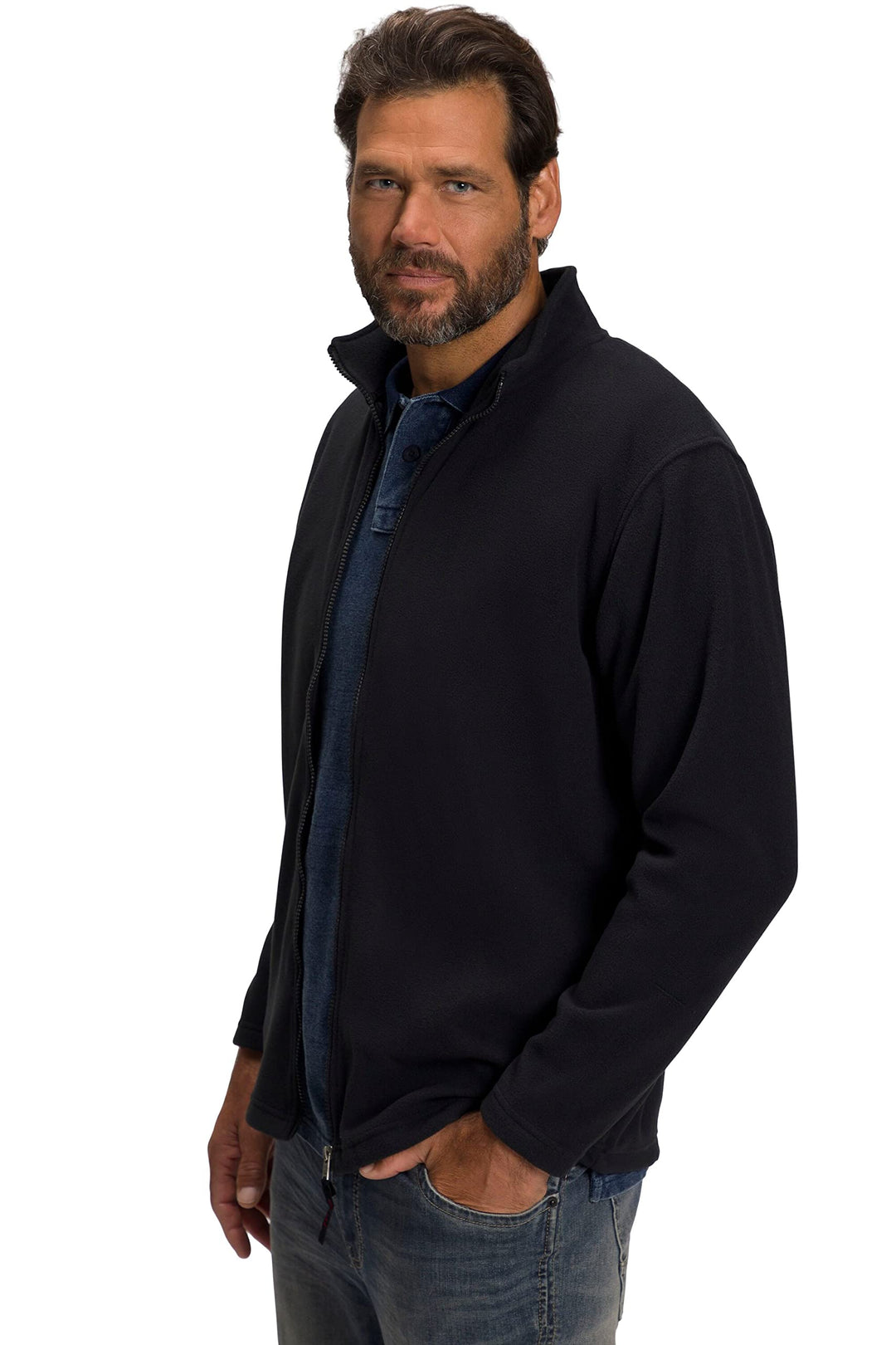 JP 1880, Herren, Grosse Grössen, Fleecejacke XXL Schwarz, XXL Schwarz
