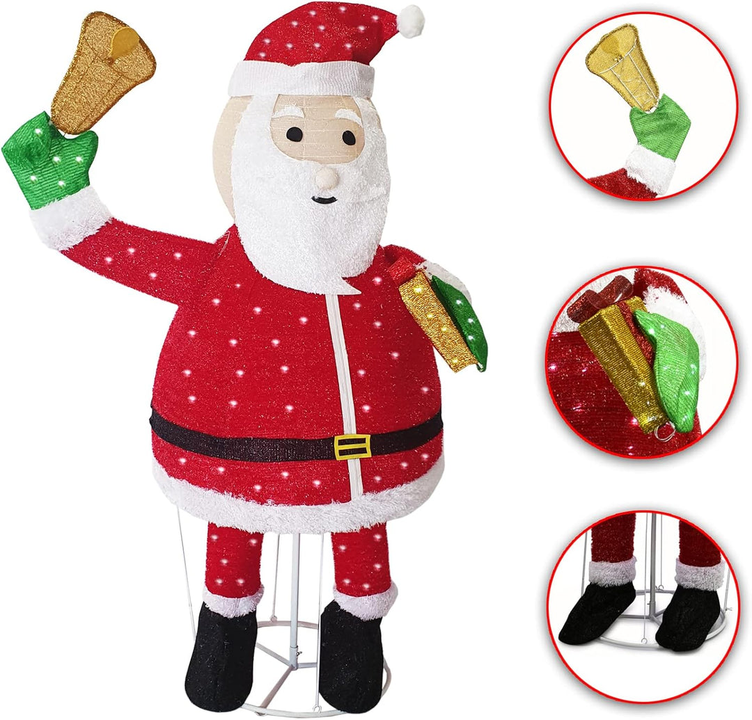 DMS LED Weihnachtsmann Weihnachtsfigur mit 200 LEDs Weihnachtsbeleuchtung für aussen und innen Weihn