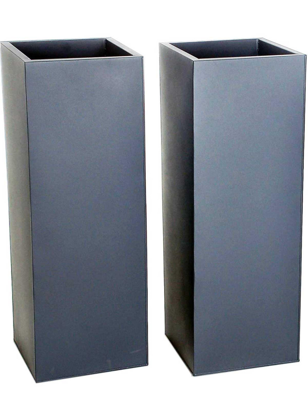 VIVANNO Pflanzkübel Blumenkübel Zink Metall Anthrazit 2er Set Block 65 65x24x24 Anthrazit, 65x24x24