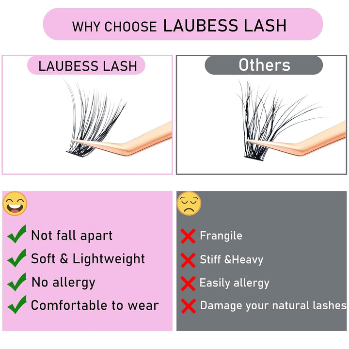 Lash Extension Set 300 Pcs Wimpern Extensions Set Bond and Seal Lash Glue Wimpernbürste Klebereste E