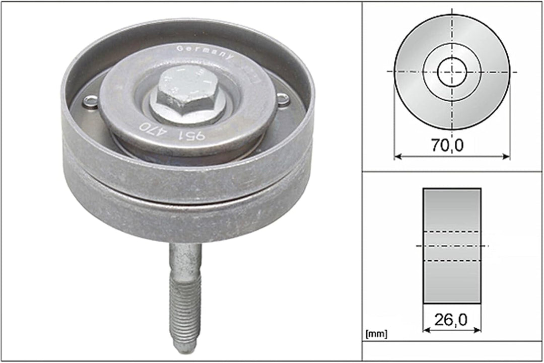 INA 532 0596 10 Umlenk-/Führungsrolle, Keilrippenriemen