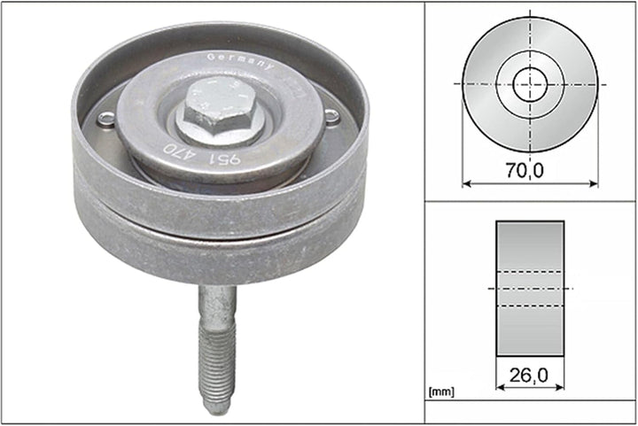 INA 532 0596 10 Umlenk-/Führungsrolle, Keilrippenriemen