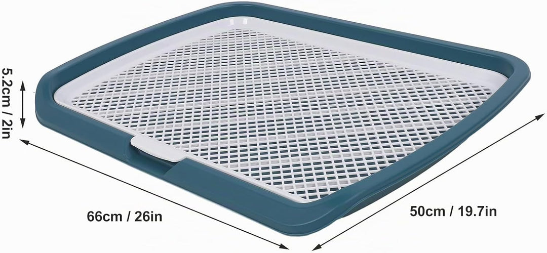 GLOGLOW Hundetoilette mit Gitter für Welpen, Abnehmbare Trainingsschale, 50 x 66 x 5 cm, Blau BLUE,