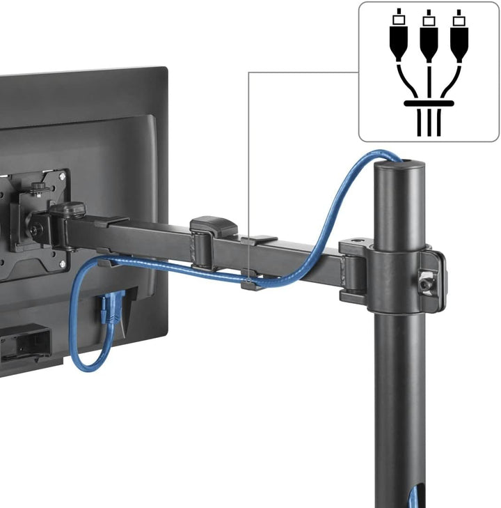 Hama Monitorhalterung für 1 Monitor 13 – 35 Zoll (Monitorhalter höhenverstellbar bis 40 cm, schwenkb