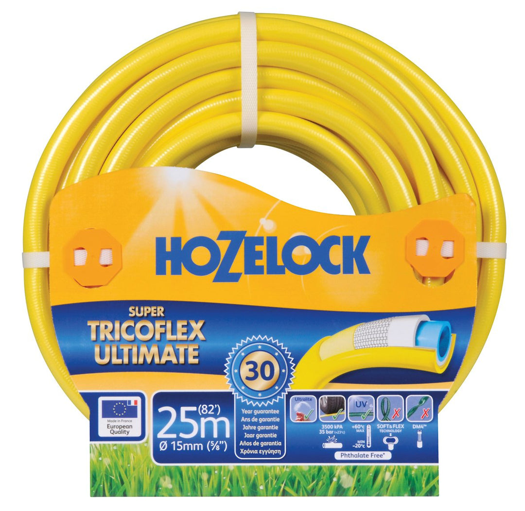 Hozelock 139071 Super Tricoflex Ultimate 15 mm x 25 m, Gelb, 50x40x30 cm, 50x40x30 cm