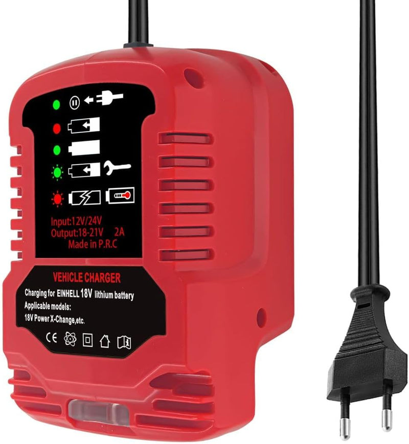 Mini-Ladegerät für Einhell 18V, 2A Akku Adapter Kompatibel mit Einhell Power X-Change 18 Volt Akku 4