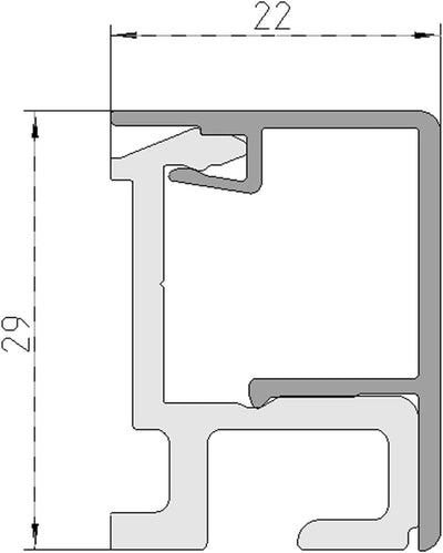 SOTECH Linero MosaiQ EasyLine schwarz 1500 x 22 x 29 mm Aluminium Küchenreling Küchenreling Profille