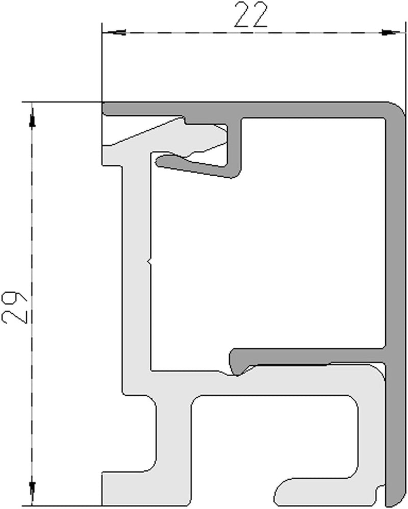 SOTECH Linero MosaiQ EasyLine schwarz 1500 x 22 x 29 mm Aluminium Küchenreling Küchenreling Profille