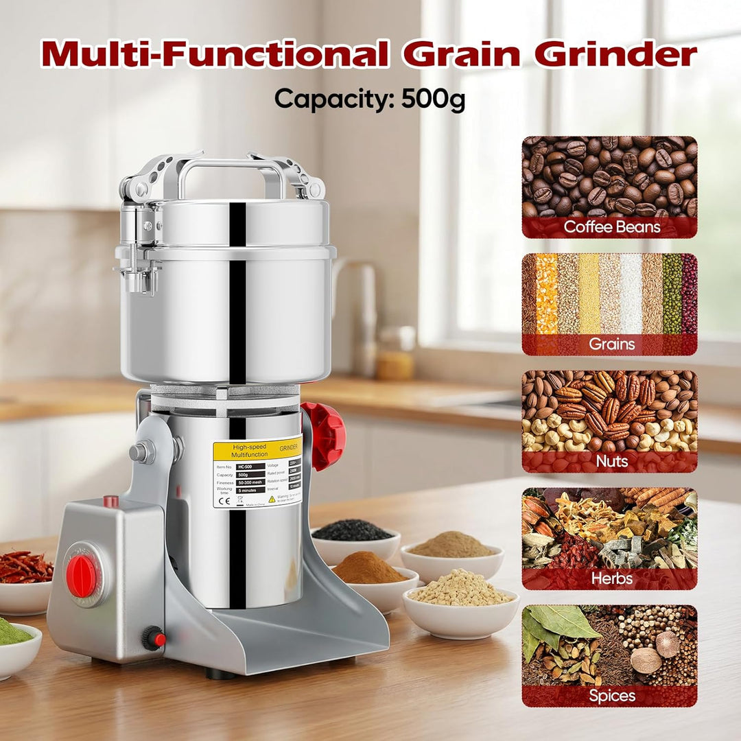 Tragbare Getreidemühle 220 V,Zum Mahlen schütteln,Hochgeschwindigkeits Schleifmaschine Mehl Pulver,f