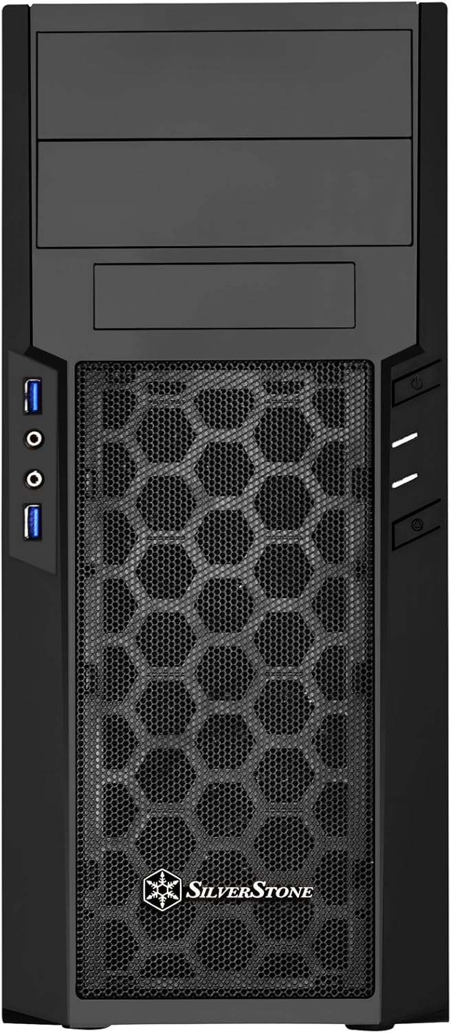 SilverStone SST-PS13B - Precision Midi Tower Gehäuse, Frontblende in Klavierlack-Optik, ATX, schwarz