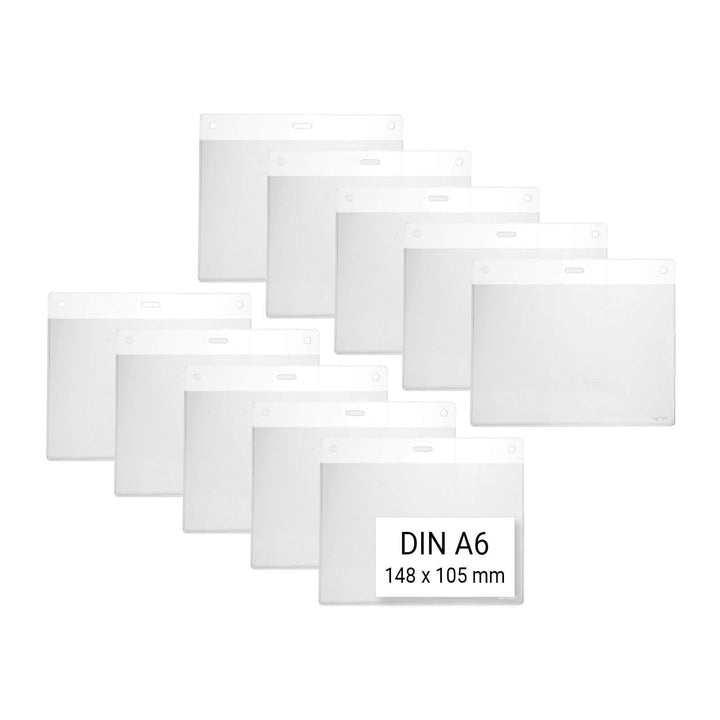 Karteo Kartenhüllen A6 Format [100 Stück] Vinyl Ausweishüllen 148 x 105 mm horizontal transparent al