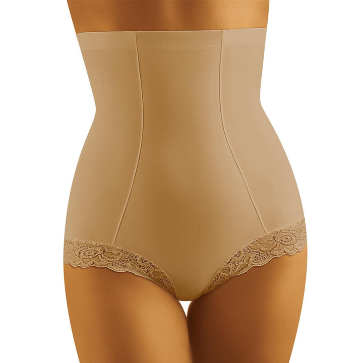 Wolbar Dame Slip Shapewear Hoher Bund Klassisch Figurformend Shaping-Effekt Elastisch WB36 S Beige,