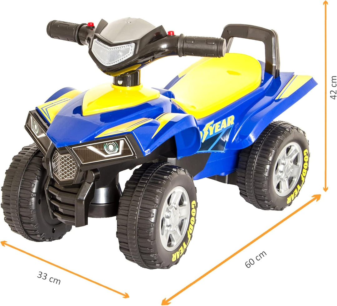 LEMODO Rutschauto blau in Quad-Optik | Rutscherfahrzeug für Kinder ab 18 Monate | Rutschfahrzeug mit