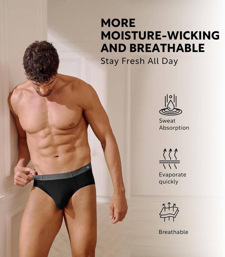 DAVID ARCHY Herren Slips Mehrpack Unterwäsche 4-Wege-Stretch Unterhosen Slip Ultraweich Atmungsaktiv