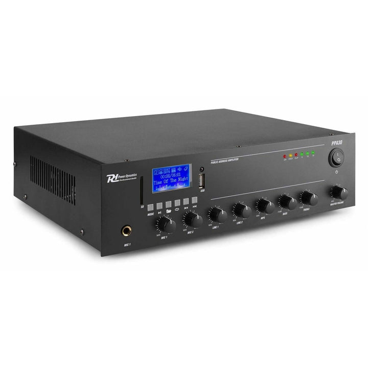 Power Dynamics PPA30-100 Volt Verstärker mit Bluetooth, USB, SD, MP3-Player, max 30 Watt, 100V Verst