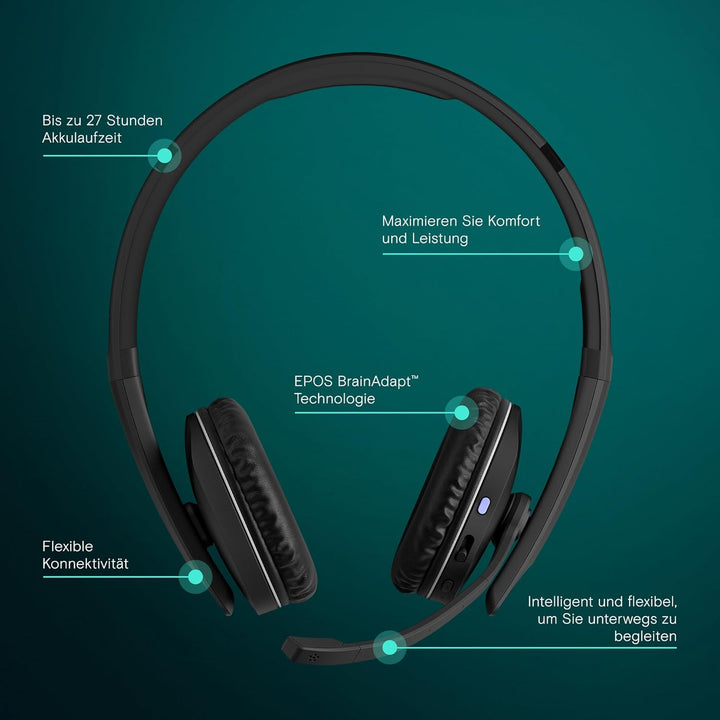 EPOS I SENNHEISER C20 Bluetooth-Headset mit Mikrofon | Wireless Headset mit bis zu 27 Stunden Akkula